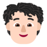 Person: Light Skin Tone, Curly Hair Emoji 🧑🏻‍🦱 image - Microsoft Classic 2D style