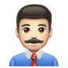 Man Office Worker: Light Skin Tone Emoji 👨🏻‍💼 image - WhatsApp style