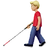 Man With White Cane: Medium-Light Skin Tone Emoji 👨🏼‍🦯 image - Apple style