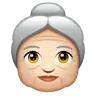 Old Woman: Light Skin Tone Emoji 👵🏻 image - WhatsApp style