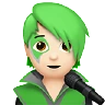 Singer: Light Skin Tone Emoji 🧑🏻‍🎤 image - Apple style