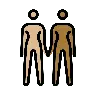 Women Holding Hands: Medium-Light Skin Tone, Medium-Dark Skin Tone Emoji 👩🏼‍🤝‍👩🏾 image - OpenMoji style
