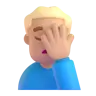 Man Facepalming: Medium-Light Skin Tone Emoji 🤦🏼‍♂️ image - Microsoft 3D Fluent style