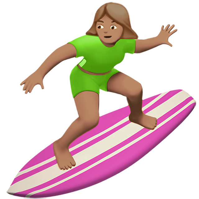 Woman Surfing: Medium Skin Tone