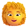 Woman: Curly Hair Emoji 👩‍🦱 image - Microsoft 3D Fluent style