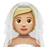 Person With Veil: Medium-Light Skin Tone Emoji 👰🏼 image - WhatsApp style