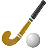 Feldhockeyschläger und Ball