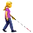 Woman With White Cane Facing Right