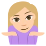 Person Shrugging: Medium-Light Skin Tone Emoji 🤷🏼 image - EmojiTwo style