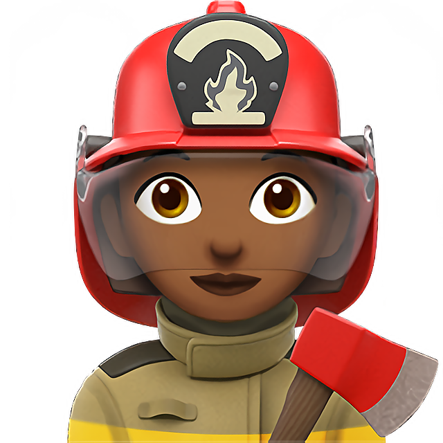 Woman Firefighter: Medium-Dark Skin Tone