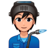 Factory Worker: Medium-Light Skin Tone Emoji 🧑🏼‍🏭 image - Emojidex style