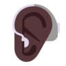 Ear With Hearing Aid: Dark Skin Tone Emoji 🦻🏿 image - Microsoft Classic 2D style