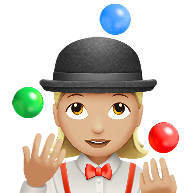 Woman Juggling: Medium-Light Skin Tone