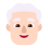 Man: Light Skin Tone, White Hair