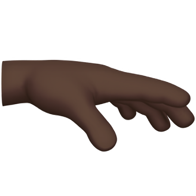 Palm Down Hand: Dark Skin Tone