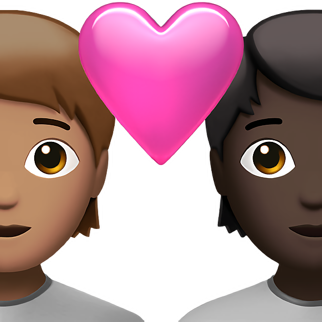Couple With Heart: Person, Person, Medium Skin Tone, Dark Skin Tone