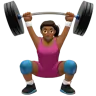 Woman Lifting Weights: Medium-Dark Skin Tone Emoji 🏋🏾‍♀️ image - Apple style