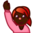 Person Raising Hand: Dark Skin Tone