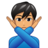 Man Gesturing No: Medium Skin Tone
