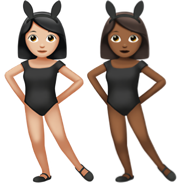 Women With Bunny Ears: Light Skin Tone, Medium-Dark Skin Tone