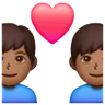 Couple With Heart: Man, Man, Medium-Dark Skin Tone Emoji 👨🏾‍❤️‍👨🏾 image - Samsung style