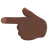 Backhand Index Pointing Left: Dark Skin Tone