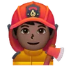Man Firefighter: Dark Skin Tone Emoji 👨🏿‍🚒 image - Samsung style