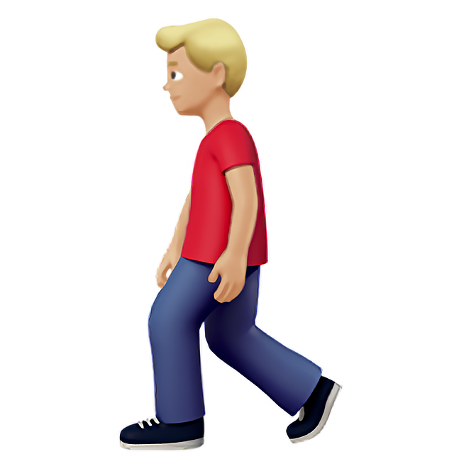 Man Walking: Medium-Light Skin Tone