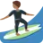 Person Surfing: Medium-Dark Skin Tone