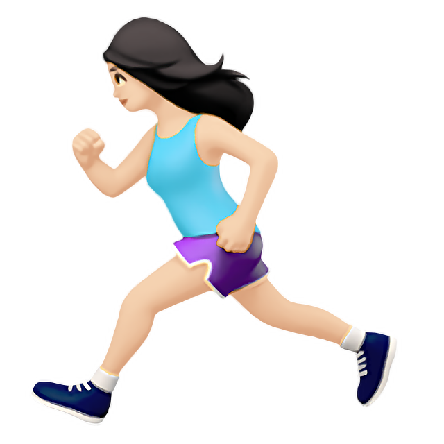 Woman Running: Light Skin Tone