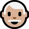 Man: Medium-Light Skin Tone, White Hair Emoji 👨🏼‍🦳 image - Microsoft Windows 10 Segoe UI Emoji style