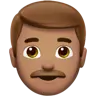 Man: Medium Skin Tone Emoji 👨🏽 image - Apple style
