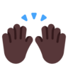 Raising Hands: Dark Skin Tone Emoji 🙌🏿 image - Microsoft Classic 2D style