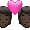 Kiss: Dark Skin Tone Emoji 💏🏿 image - Apple style