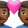 Couple With Heart: Man, Man, Medium-Dark Skin Tone Emoji 👨🏾‍❤️‍👨🏾 image - Apple style