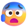 Anxious Face With Sweat Emoji 😰 image - Microsoft 3D Fluent style