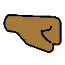 Right-Facing Fist: Medium-Dark Skin Tone Emoji 🤜🏾 image - OpenMoji style