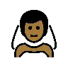 Man With Veil: Medium-Dark Skin Tone Emoji 👰🏾‍♂️ image - OpenMoji style