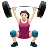Woman Lifting Weights: Light Skin Tone