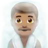 Man In Steamy Room: Medium Skin Tone Emoji 🧖🏽‍♂️ image - Apple style