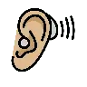 Ear With Hearing Aid: Medium-Light Skin Tone Emoji 🦻🏼 image - OpenMoji style