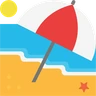Plaża z parasolem Emoji 🏖 image - Skype style