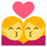 Kiss: Woman, Woman Emoji 👩‍❤️‍💋‍👩 image - EmojiTwo style
