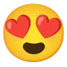 Эмодзи Улыбающееся лицо с глазами-сердечками 😍 image - Google Noto Color Animated style