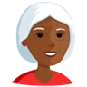 Old Woman: Medium-Dark Skin Tone Emoji 👵🏾 image - Facebook Messenger (2016) style
