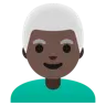 Man: Dark Skin Tone, White Hair Emoji 👨🏿‍🦳 image - Google Noto Color style
