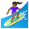 Woman Surfing: Medium-Dark Skin Tone Emoji 🏄🏾‍♀️ image - Google Noto Color style