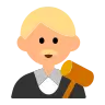 Man Judge: Medium-Light Skin Tone Emoji 👨🏼‍⚖️ image - Tossface style