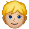 Person: Medium-Light Skin Tone, Blond Hair Emoji 👱🏼 image - Samsung style