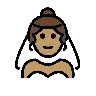 Woman With Veil: Medium Skin Tone Emoji 👰🏽‍♀️ image - OpenMoji style